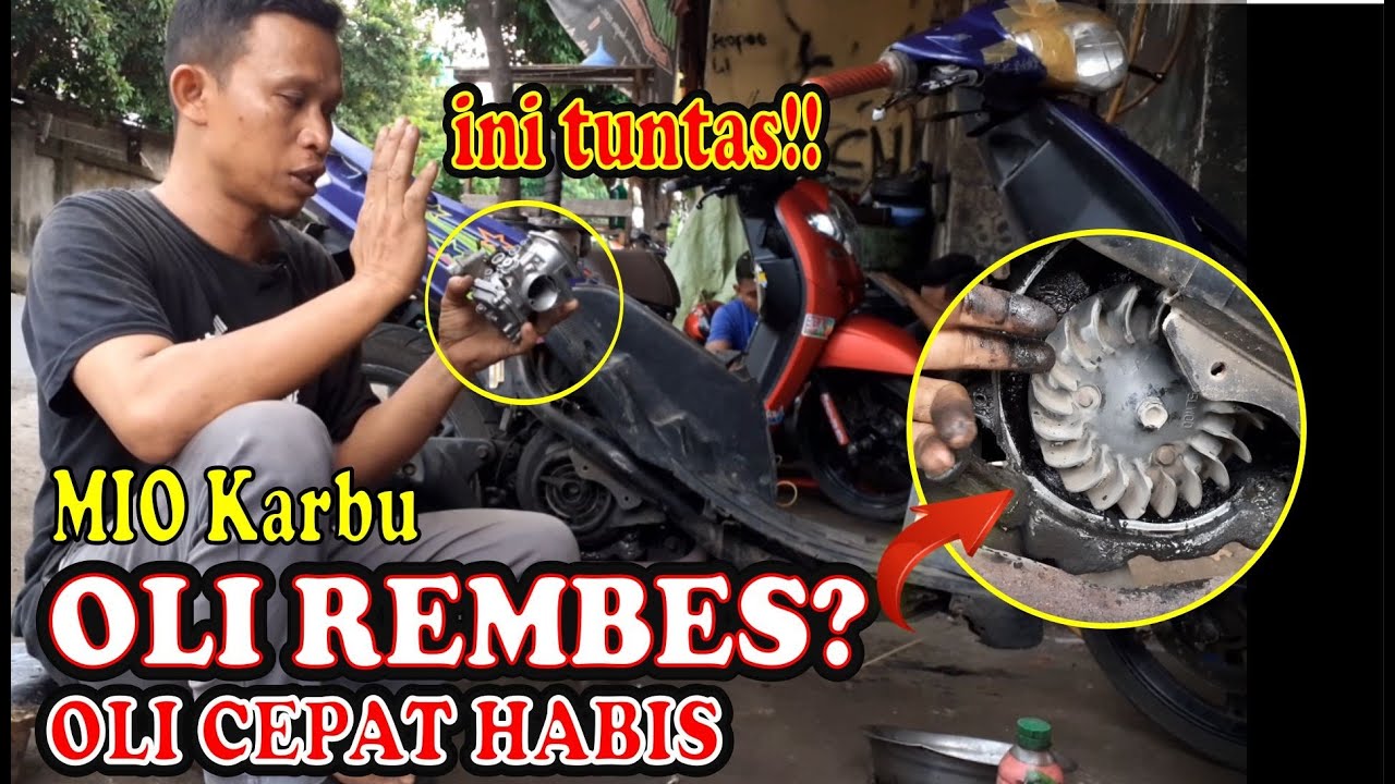 cara mengatasi mesin motor mio rembes | rembes di bagian kipas mio