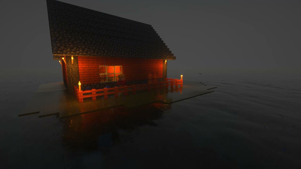 🌧 Driftwood Dreams 🌧 - A Rainy Night Time Minecraft Ambience Mix (w/vanilla music)