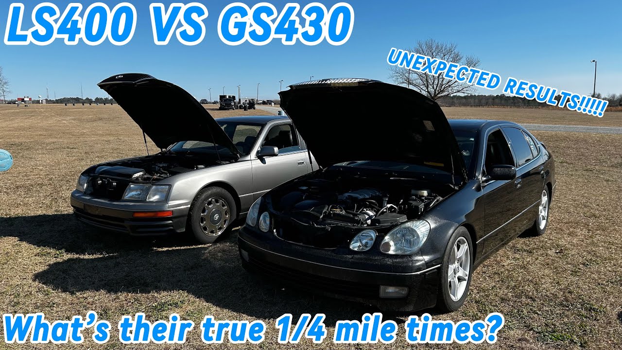 HOW FAST ARE A LEXUS GS430&LS400 REALLY IN A 1/4 MILE?? HOW DIFFERENT ARE THEY? (UNEXPECTED RESULTS)
