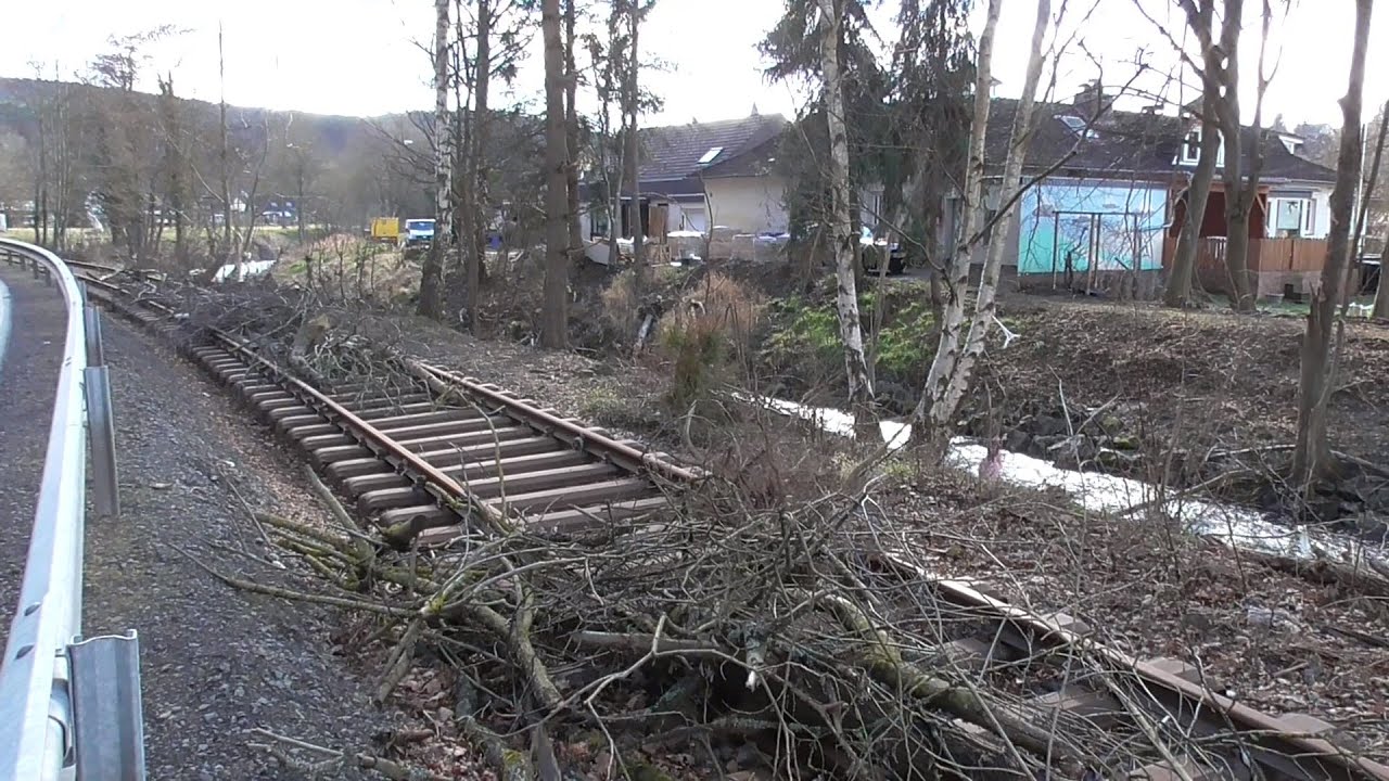 Hochwasser Katastrophe- Oleftalbahn Abschnitt Kall- Gemünd 02/2022  railroad repair reconstruction