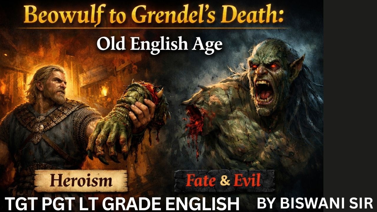 Old English Period Beowulf-Grendel- Fight-Poem | LT Grade English Mains | Beowulf, Literature #lt