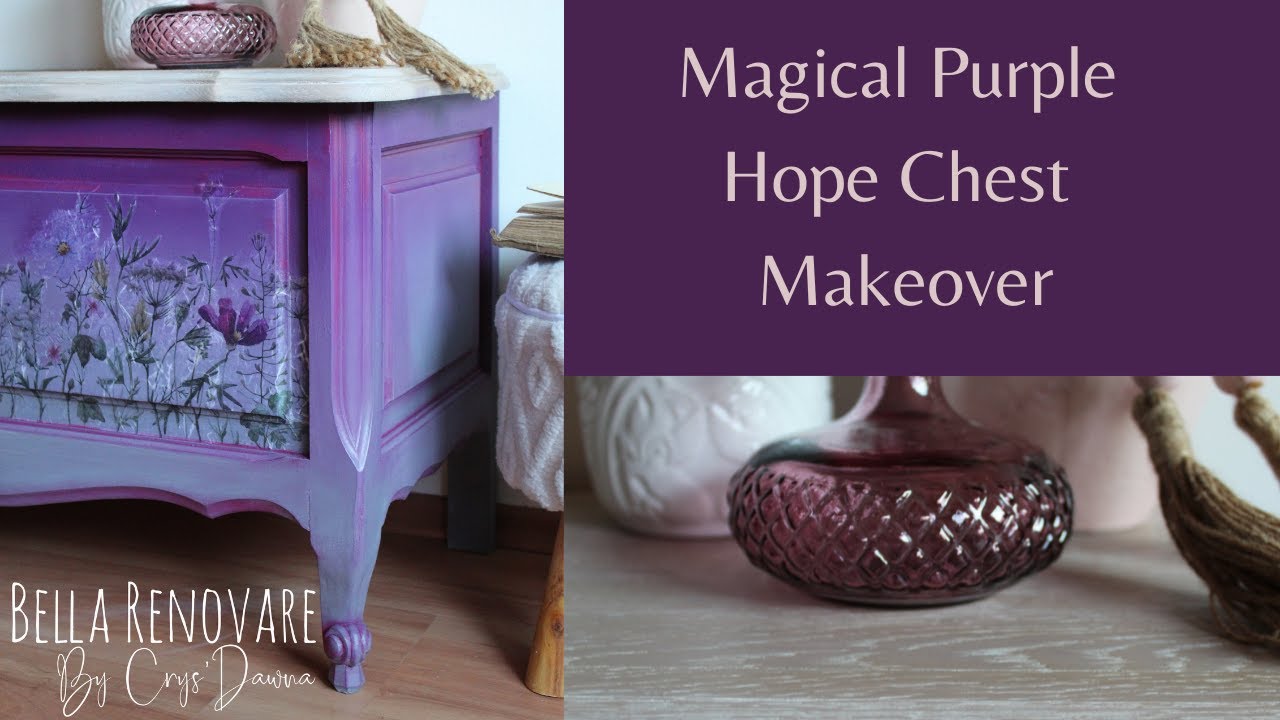 Purple Chest Makeover- Learning To Blend Paint On Furniture & Mix Colors With Dixie Belle Paint