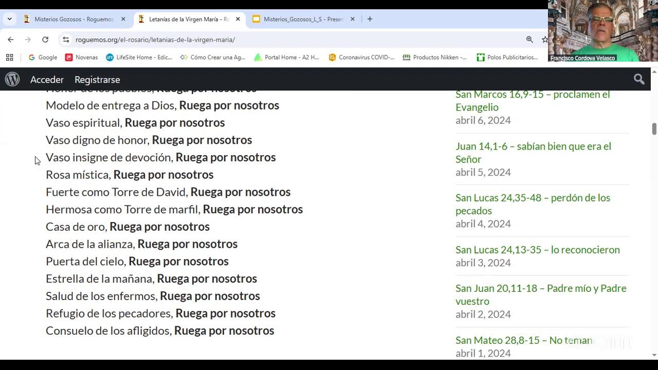 Rezo diario del Santo Rosario