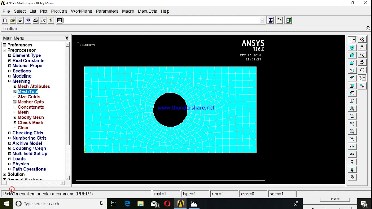 Analysis of 2 D Plate Section in Ansys APDL