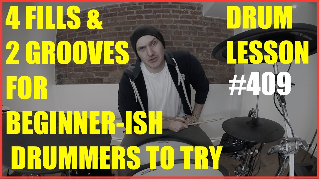 Four Fills & Two Grooves For Beginner -ish Level Drummers To Try - Drum Lesson 