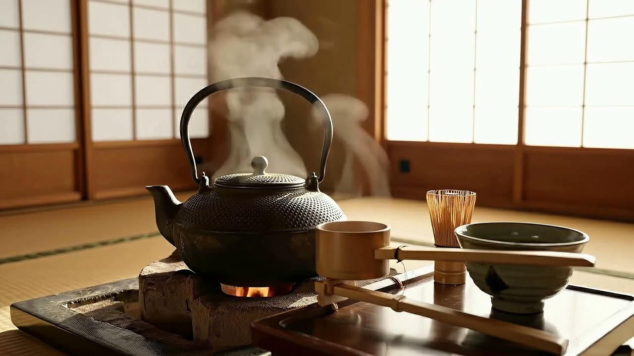 Japanese Tea Room Ambience Boiling Water Sounds (3 Hour Loop)