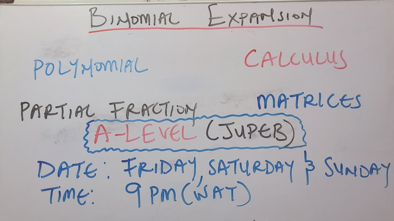 JUPEB A-LEVEL Examination Preparation