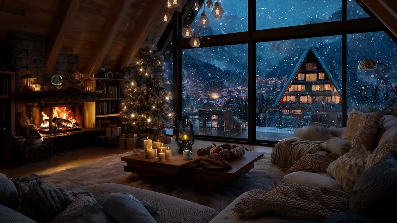 Instrumental Christmas Music With Fireplace 🔥 Relaxing Christmas Music 🎄 Soothing Christmas Ambience