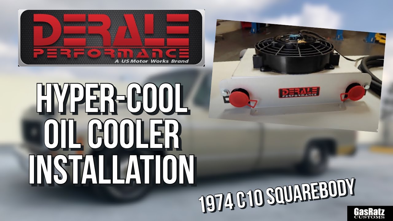 Derale Hyper Cool Remote Oil Cooler on C10 SquareBody Truck