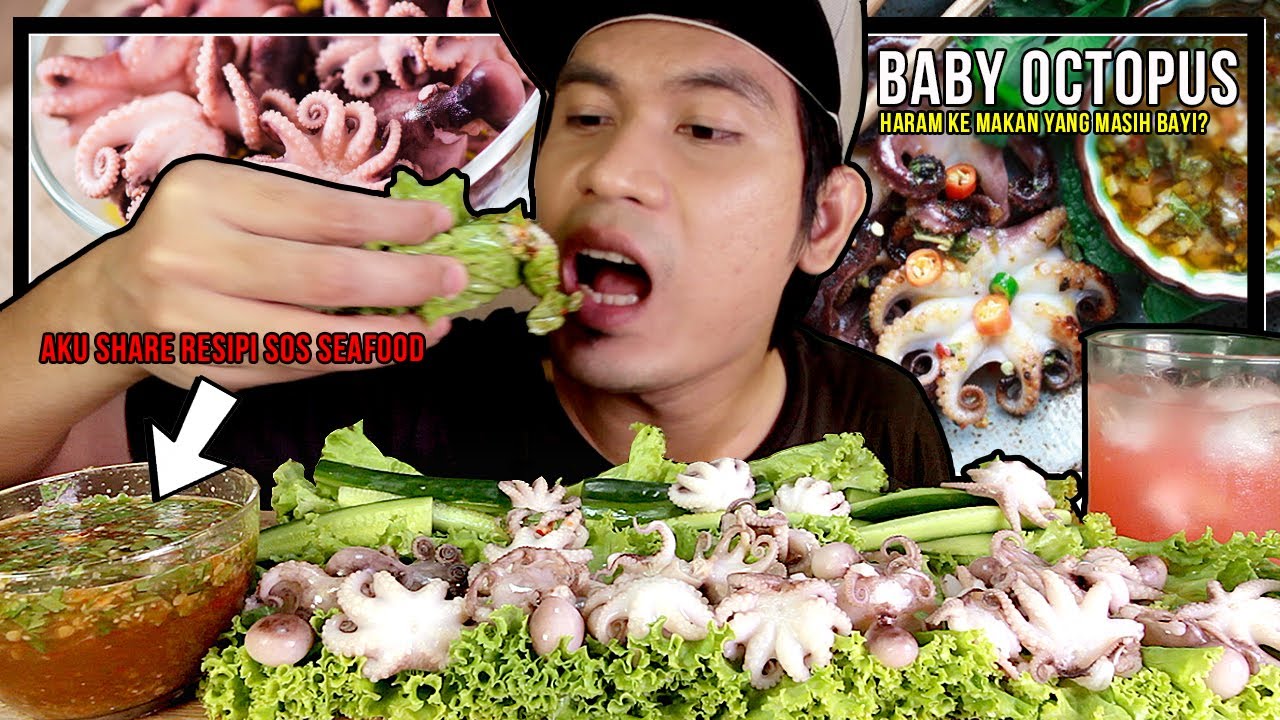 HARAM KE MKN BABY OCTOPUS YANG MASIH BAYI? 🐙 | MUKBANG MALAYSIA (AKU SHARE RESIPI SOS SEAFOOD SEDAP)