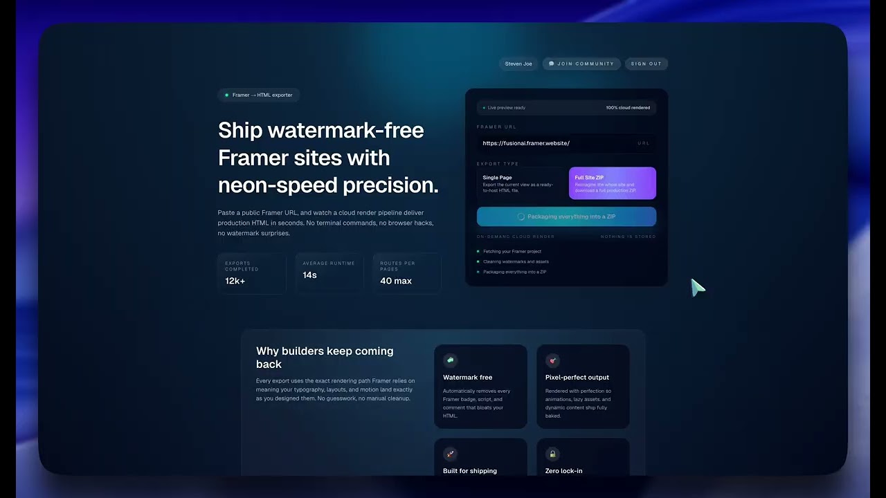 Framer To HTML Export | Webflow & Framer