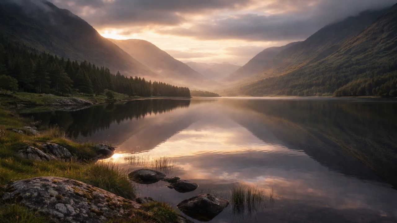 A Still Loch Beneath Changing Light | Calm Scottish Music for Relaxation