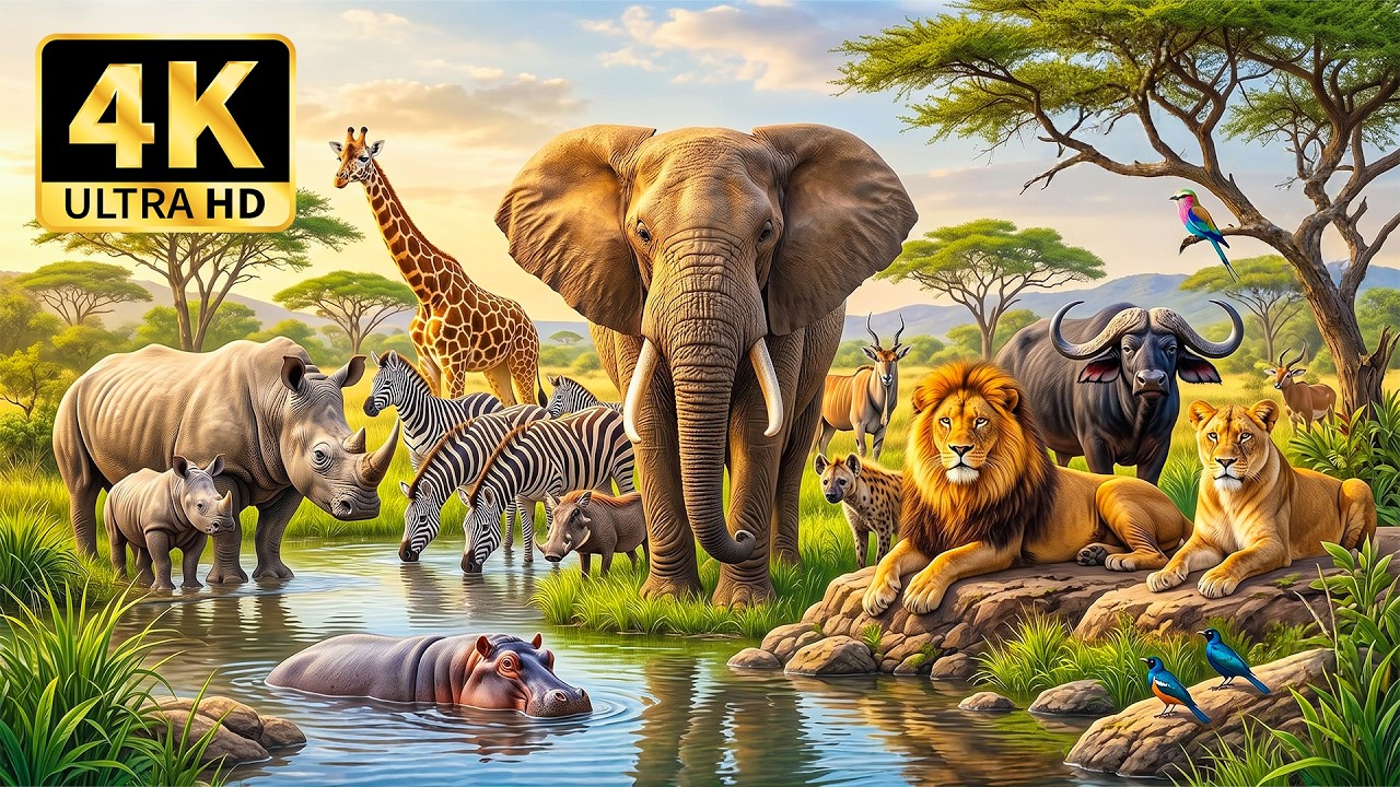 A Peaceful Journey Into the Wild 🌿 Beautiful Animals, Scenic Nature & Relaxing Music in 4K