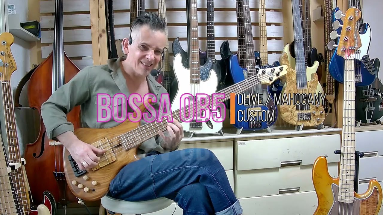 High End Japanese basses: Bossa OB5 Custom Olive/Mahogany 2010s #bass #bassplayer #bassist #bassdemo