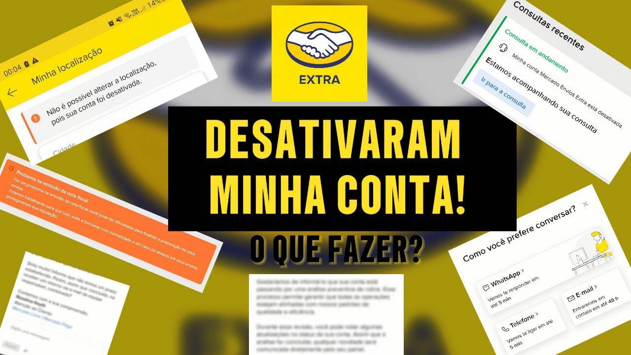 CONTA MERCADO ENVIOS DESATIVADA! O QUE FAZER E COMO FALAR COM O SUPORTE ???