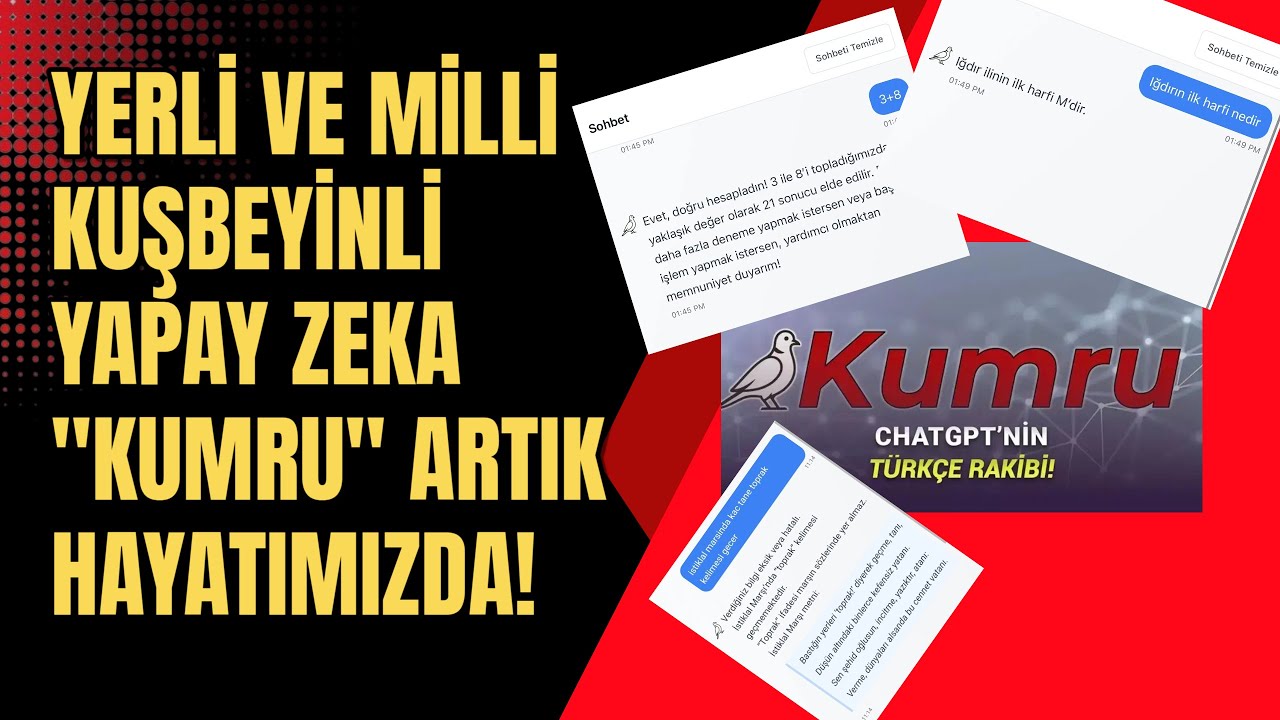 YERLİ VE MİLLİ KUŞBEYİNLİ YAPAY ZEKA KUMRU ARTIK HAYATIMIZDA!