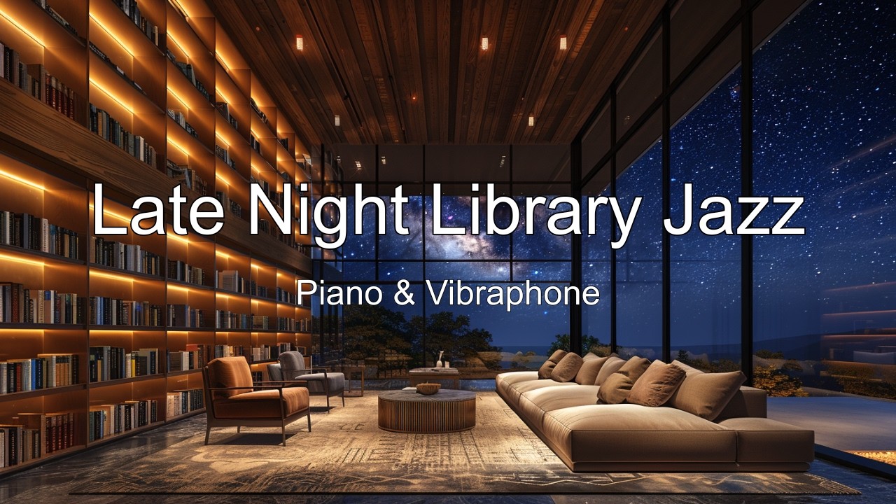 Late Night Library Jazz📚Piano & Vibraphone • Calm Focus Music