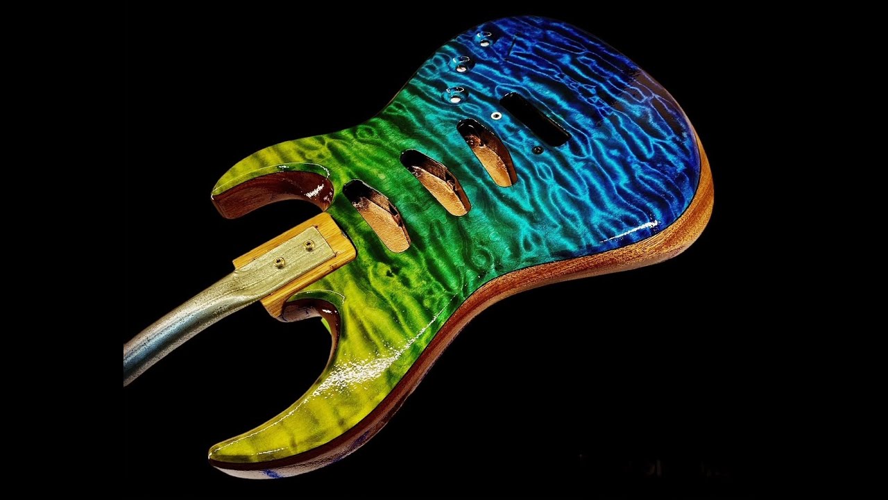 Re Dying One of Our Guitar bodies for Finishing / Quilted Maple Top Getting a Dragon Fade