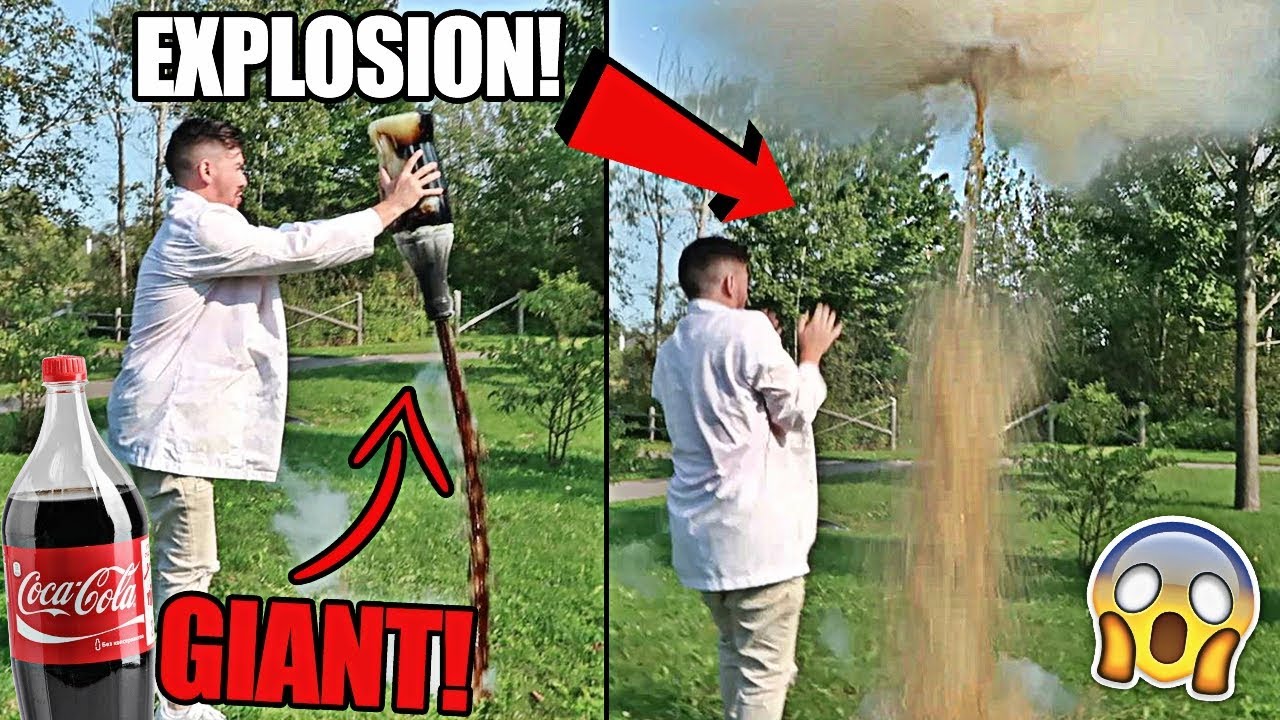 WORLD'S LARGEST COKE BOTTLE ROCKETS!! *MASSIVE EXPLOSION* (LIQUID NITROGEN AND BUTANE EXPERIMENT)