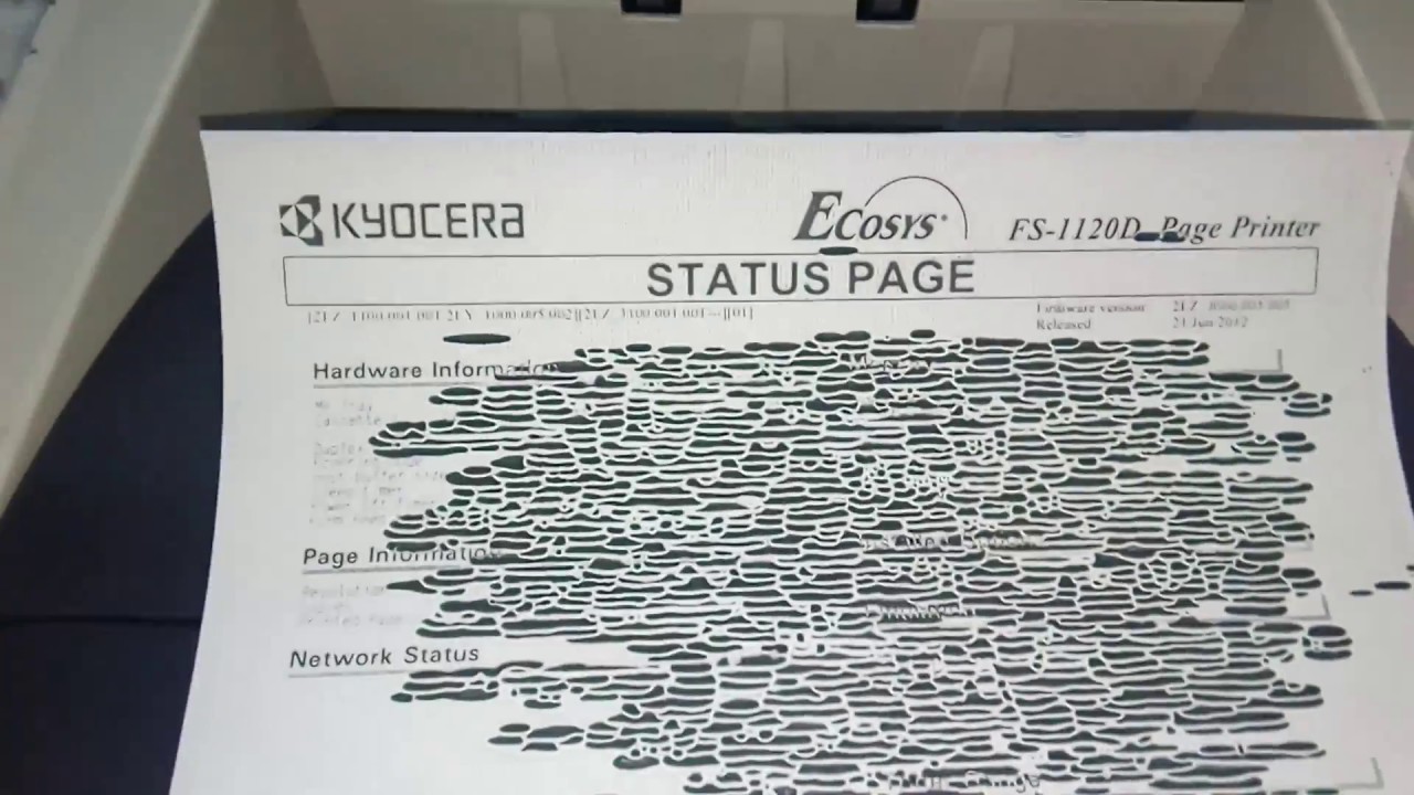 артефакты на изображении  при печати на Kyocera 1100/1120 (неисправность DK)