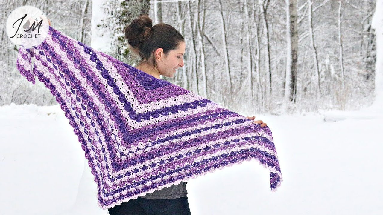 HOW TO CROCHET Shells Of One-Color Shawl | Shells crochet shawl | Crochet Shawl #crochetshawl