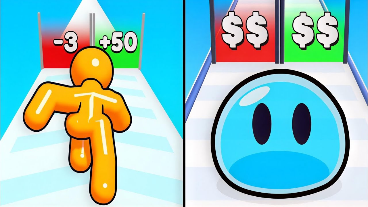 Slime Run Race vs Tall Man Run - Max Levels Unlocked Speedrun Gameplay