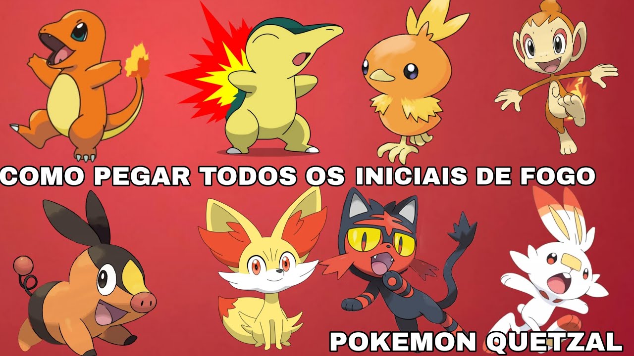 Como Pegar Todos os Iniciais de Fogo No Pokémon Quetzal