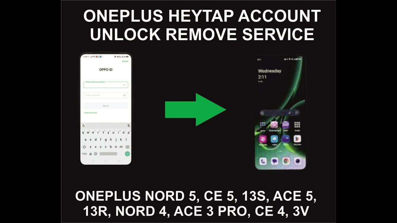 Oneplus HeyTap Account Unlock Service, All Oneplus Models