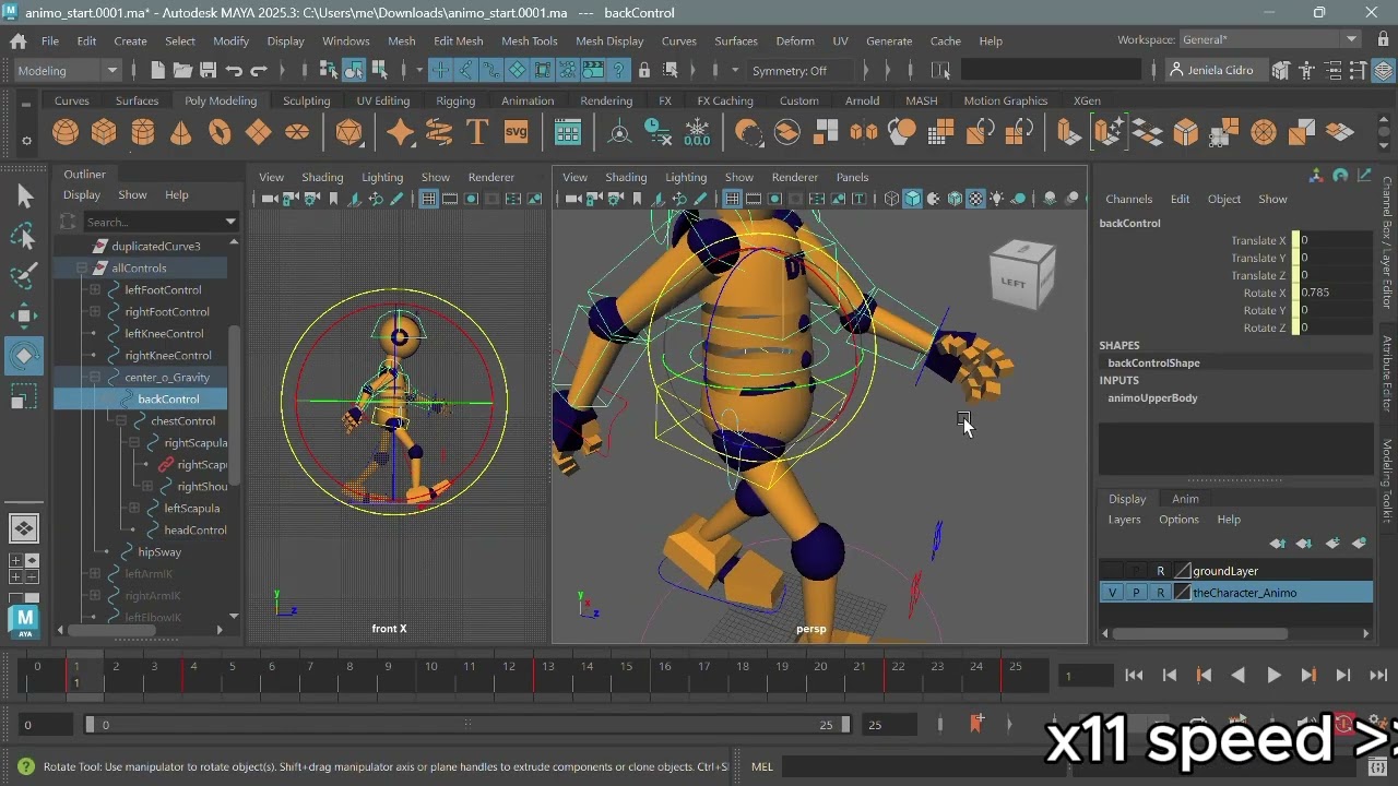 walking cycle animation process using maya
