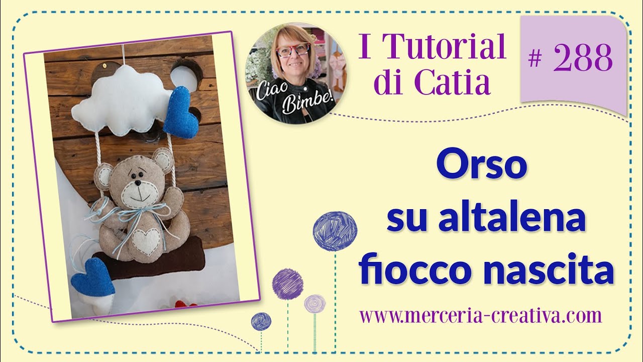 288# ORSO SU ALTALENA FIOCCO NASCITA FAI DA TE TUTORIAL