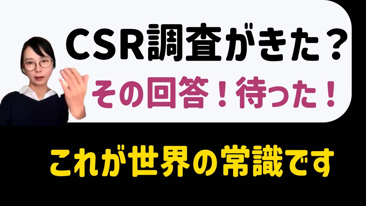 「CSR調査・監査への対応｜人権デューディリジェンスの基本」【BHR社労士が解説】