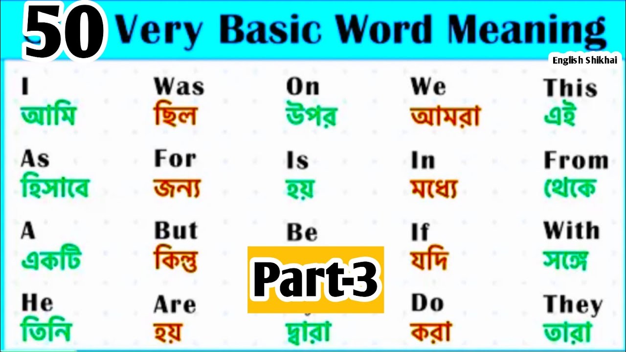 বেসিক গুরুত্বপূর্ণ ইংরেজি ওয়ার্ড মিনিং,একেবারে শুরু থেকে ইংরেজি শিখুন,Basic Word Meaning forbeginner