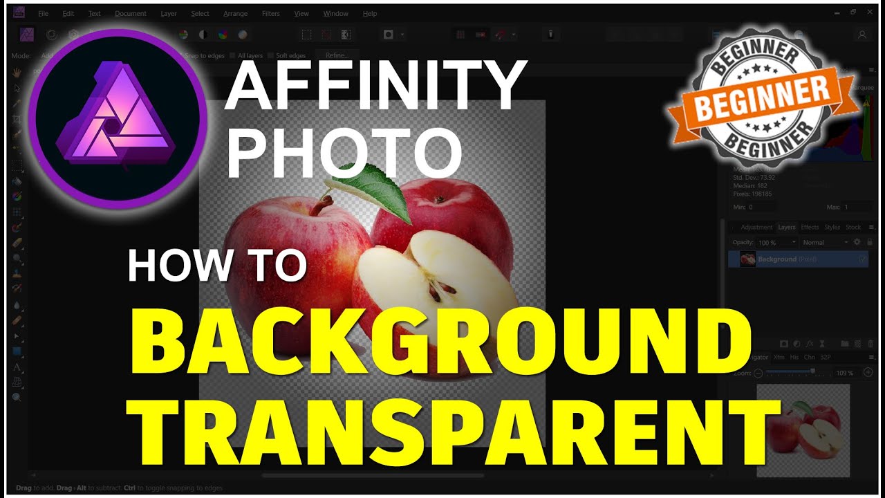 Affinity Photo How To Make Background Transparent Tutorial