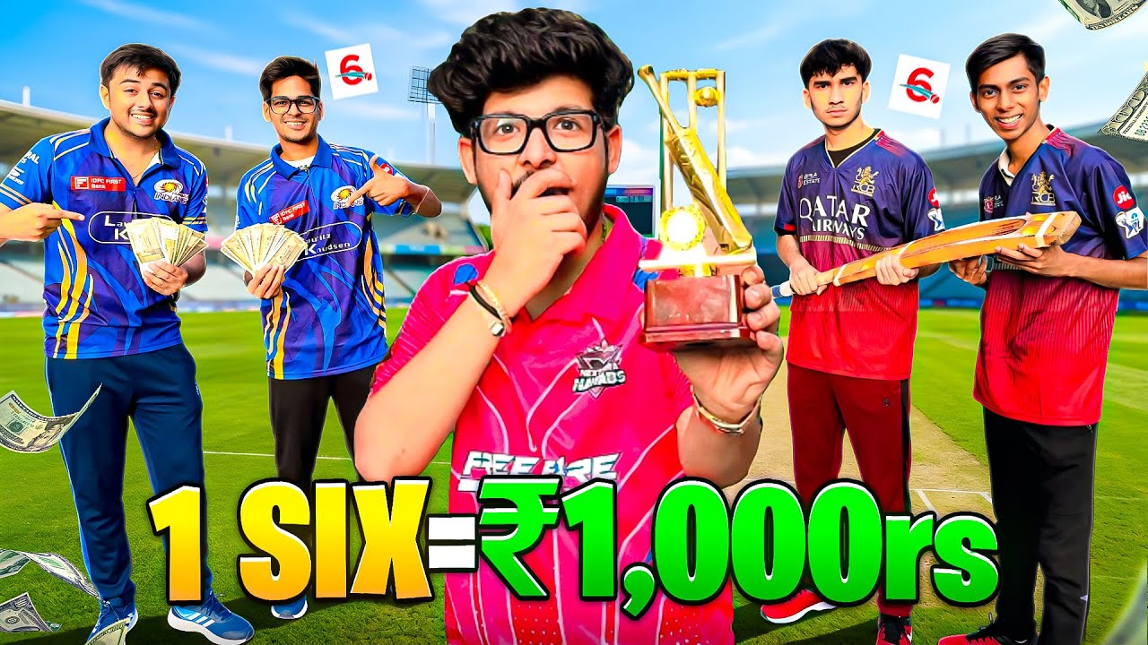 Crazy 1 six= 1000₹ Challenge | Mi Vs RCB 😍Who Will Win More 😎- Jash Dhoka Vlogs 