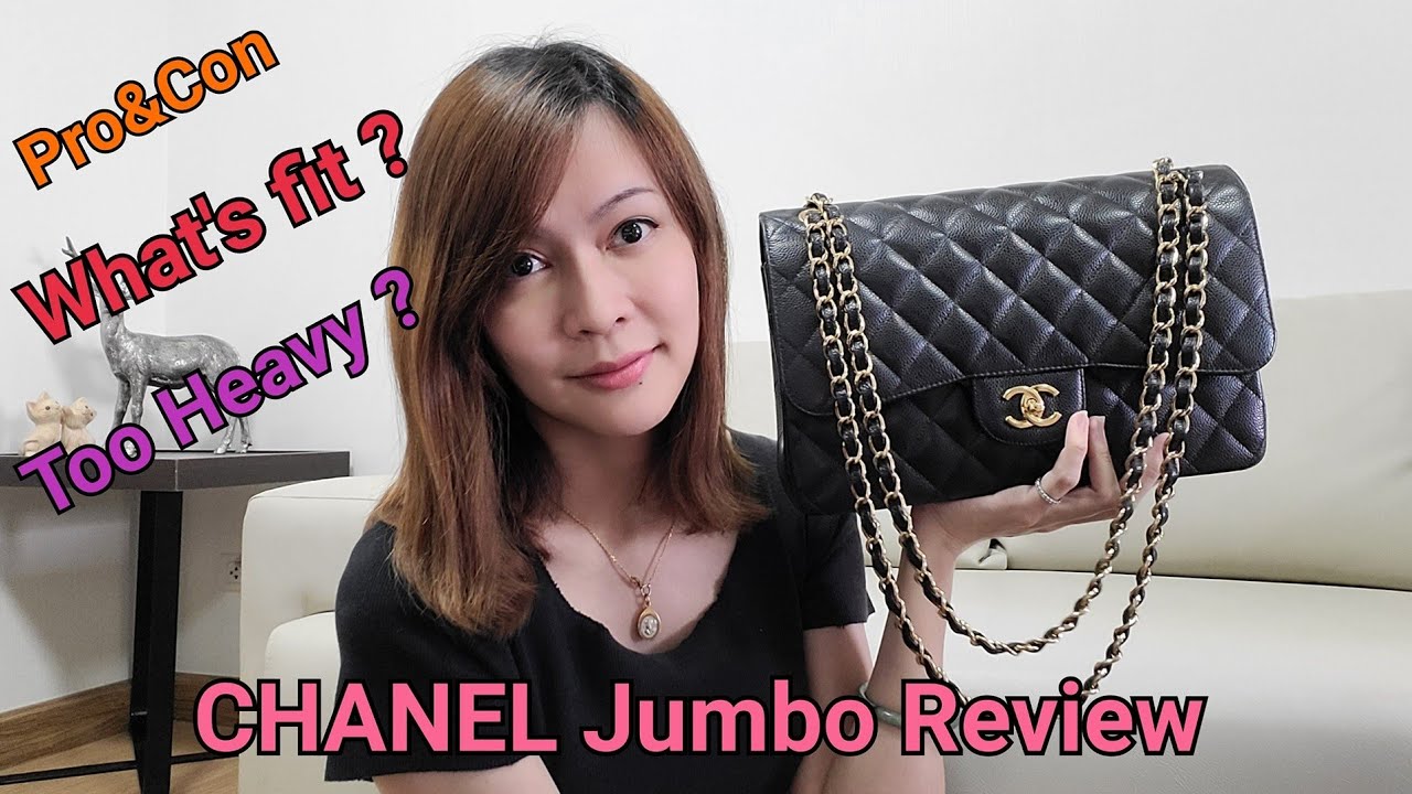 Review CHANEL JUMBO double flap in caviar | what's fit | pros and cons | heavy Jumbo ?