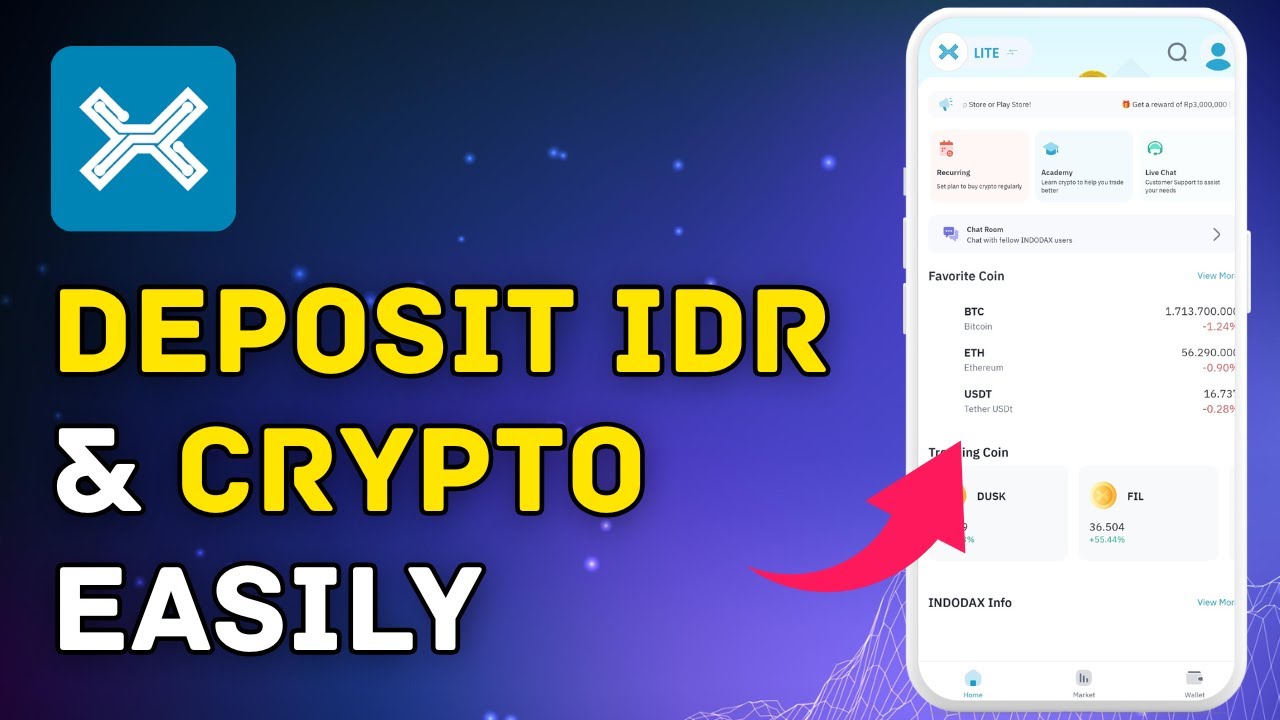 Как внести депозит в IDR или криптовалюте на Indodax 2025?