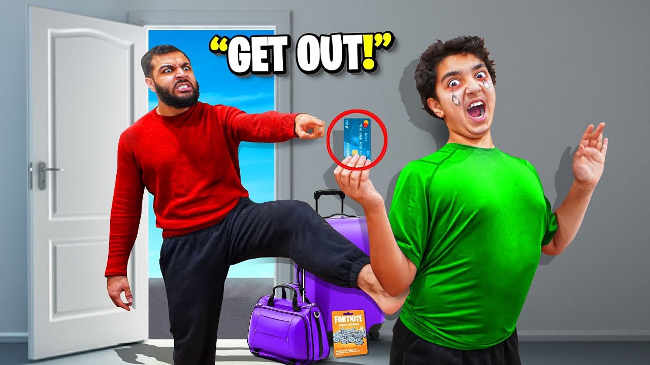 KICKED Little Brother Out The House For STEALING My Credit Card To Buy V-Bucks In Fortnite..