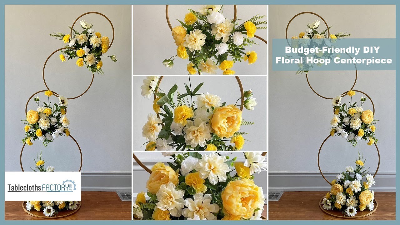 Budget-Friendly DIY Floral Hoop Centerpiece | Tutorial | How To | Tableclothsfactory.com