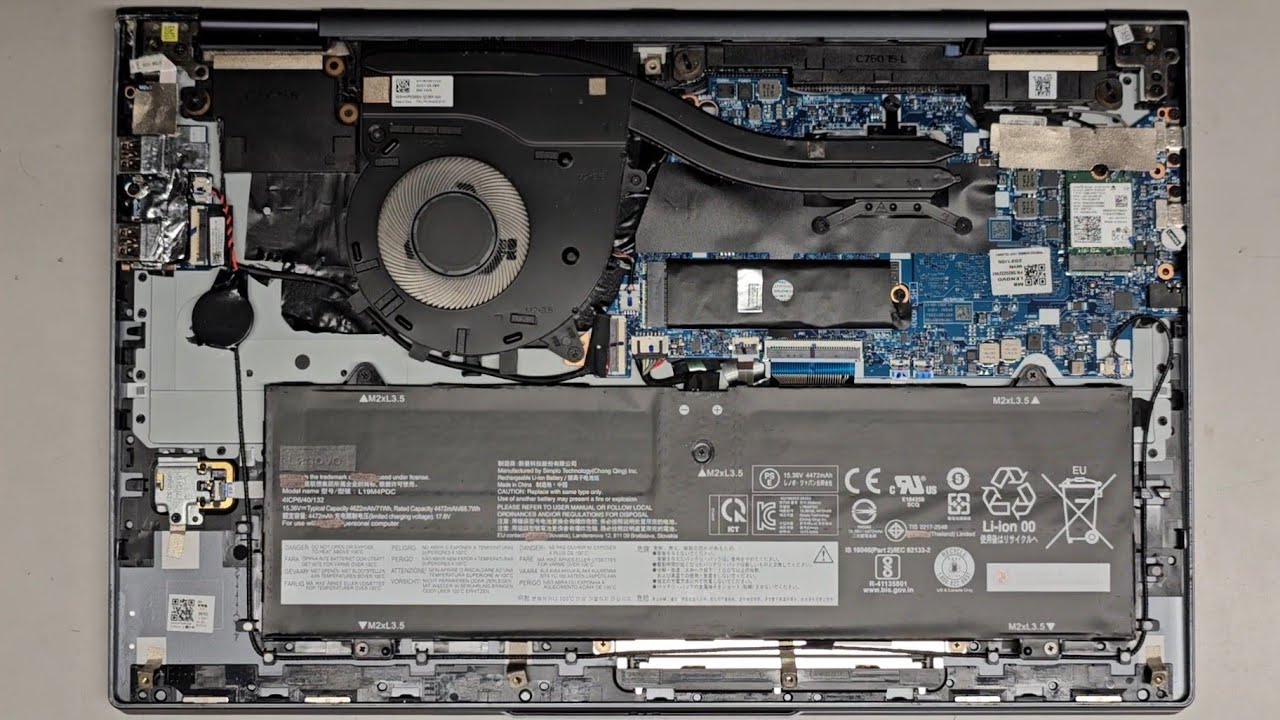Lenovo Yoga 7 15ITL5 Disassembly SSD Hard Drive Upgrade Battery Replacement Repair