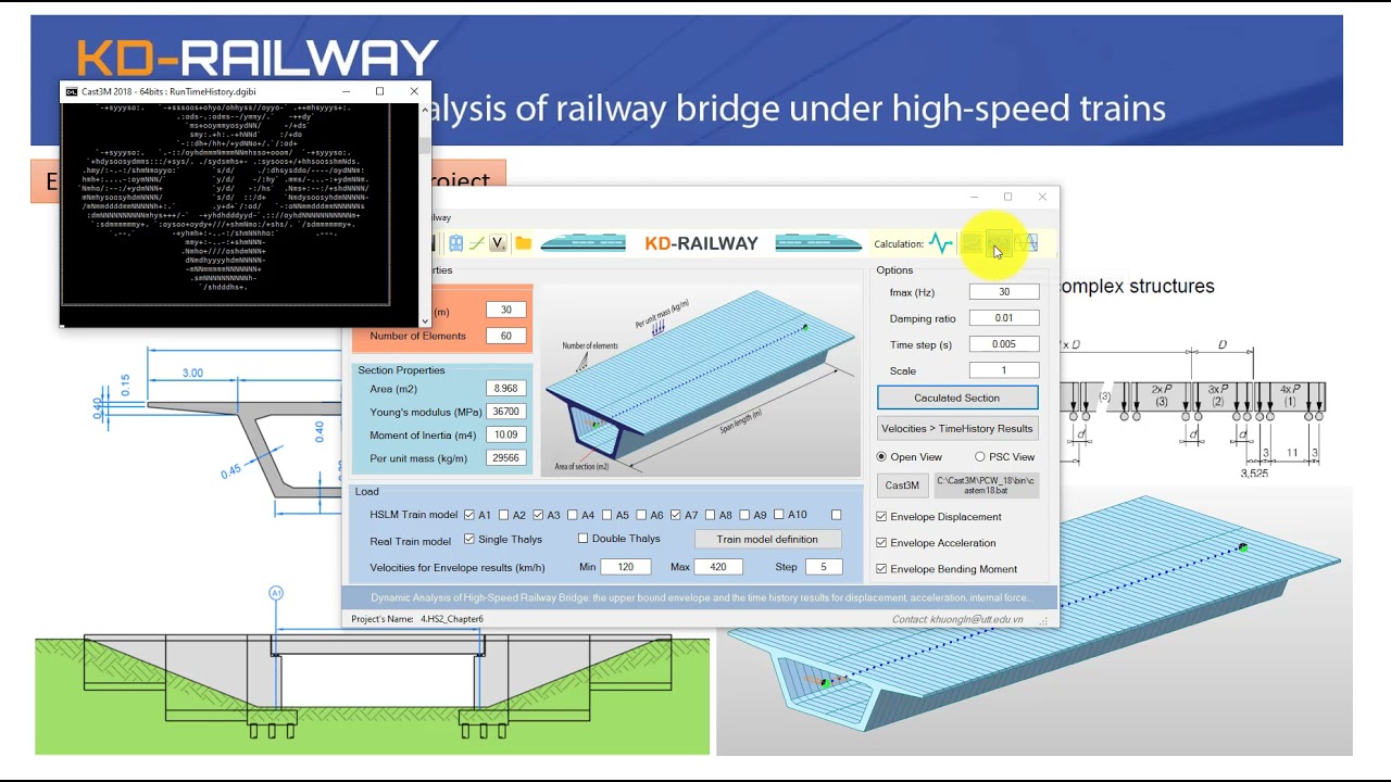 KD-Railway - Dynamic analysis for high-speed railway bridges using finite element method