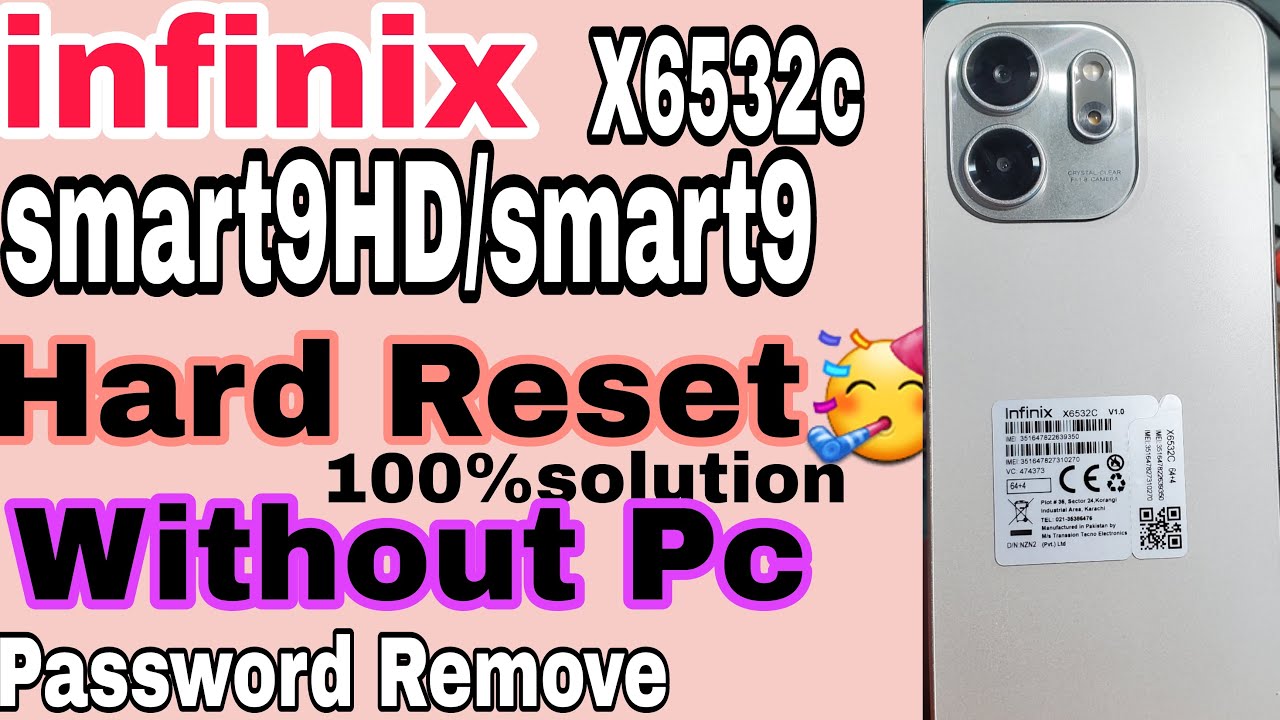 Infinix smart 9 hd Hard Rest | infinix X6532c password unlock without pc Smart 9 smart9HD Hard rest