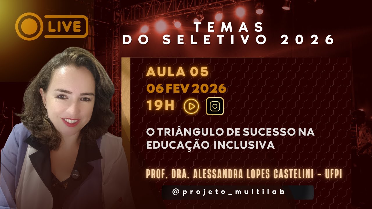 Temas do Seletivo 2026 | Aula 05: O Triângulo de Sucesso na Inclusão