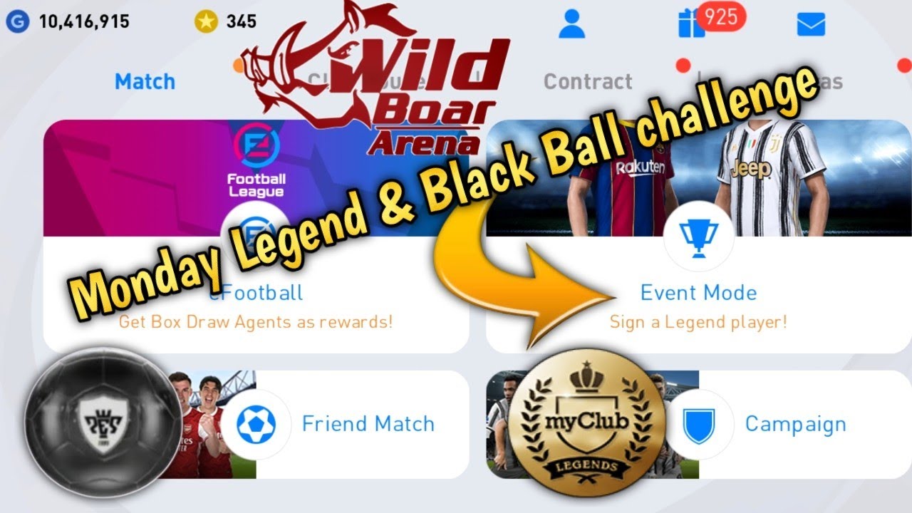 Pes 2021| Monday Special Legend & Black ball Challenge Highlights | WBA