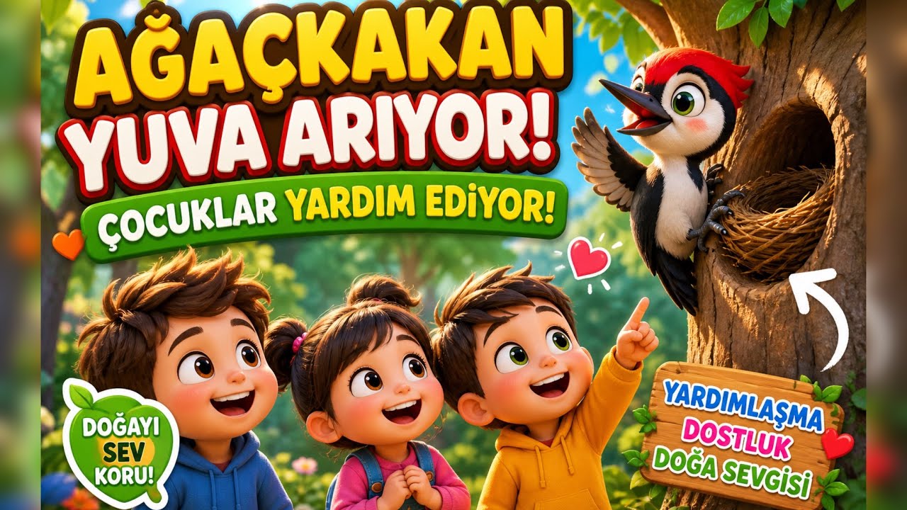 Çocuklar için eğitici animasyon “Ağaçkakan’a Yuva Bulalım” (Yardımlaşma ve Doğa Sevgisi)