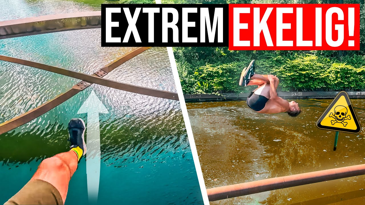 Fallen wir ins ÖL-BECKEN?! | Parkour Water Challenges in Berlin!