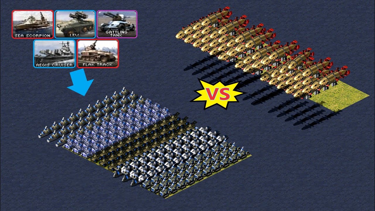 Anti-Air Mix vs Kirovs - Same Cost - Red Alert 2