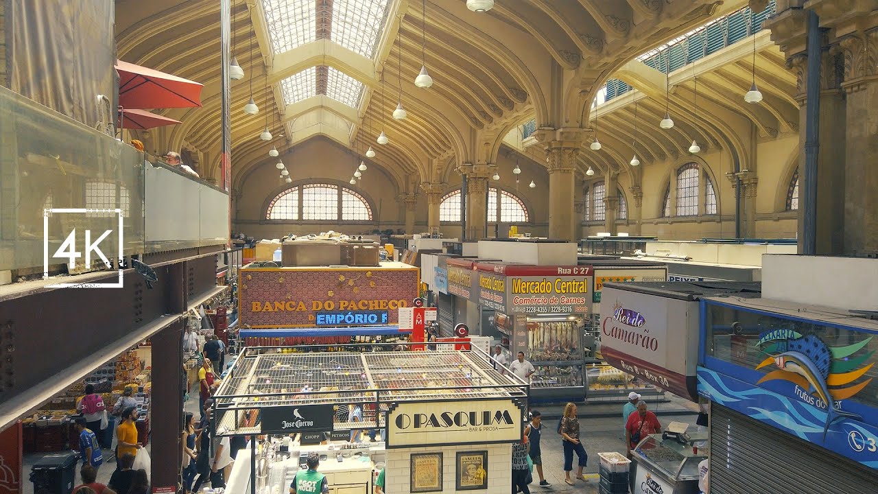 Todas as cores do MERCADO MUNICIPAL DE SÃO PAULO. Ícone da Capital Paulista. 4k Experiência.