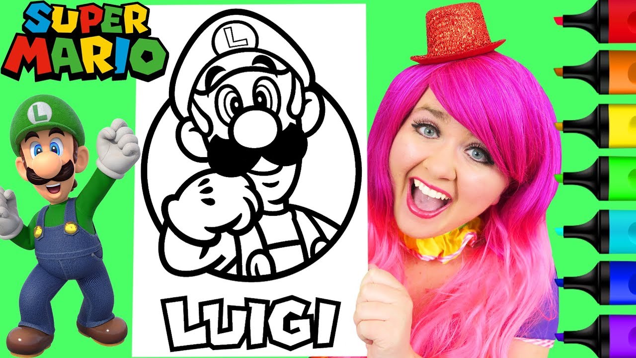 Раскраска Луиджи из Super Mario от Nintendo, раскраска маркерами Prismacolor | KiMMi THE CLOWN