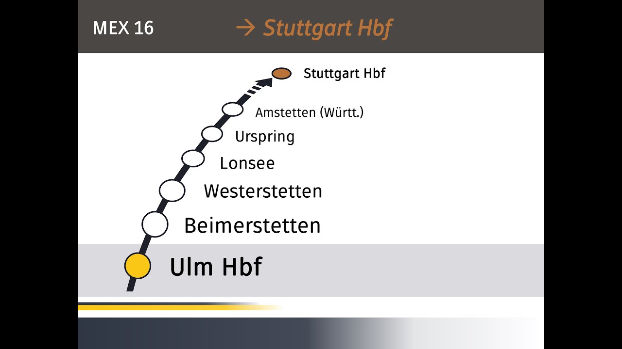 Arverio (ehemals: Go-Ahead) Ansagen » MEX 16 Ulm Hbf — Stuttgart Hbf | SLBahnen