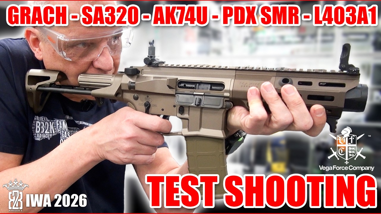 Shooting VFC Grach MP443, AK74U, MD PDX, KAC L403A1 - Airsoft IWA 2026